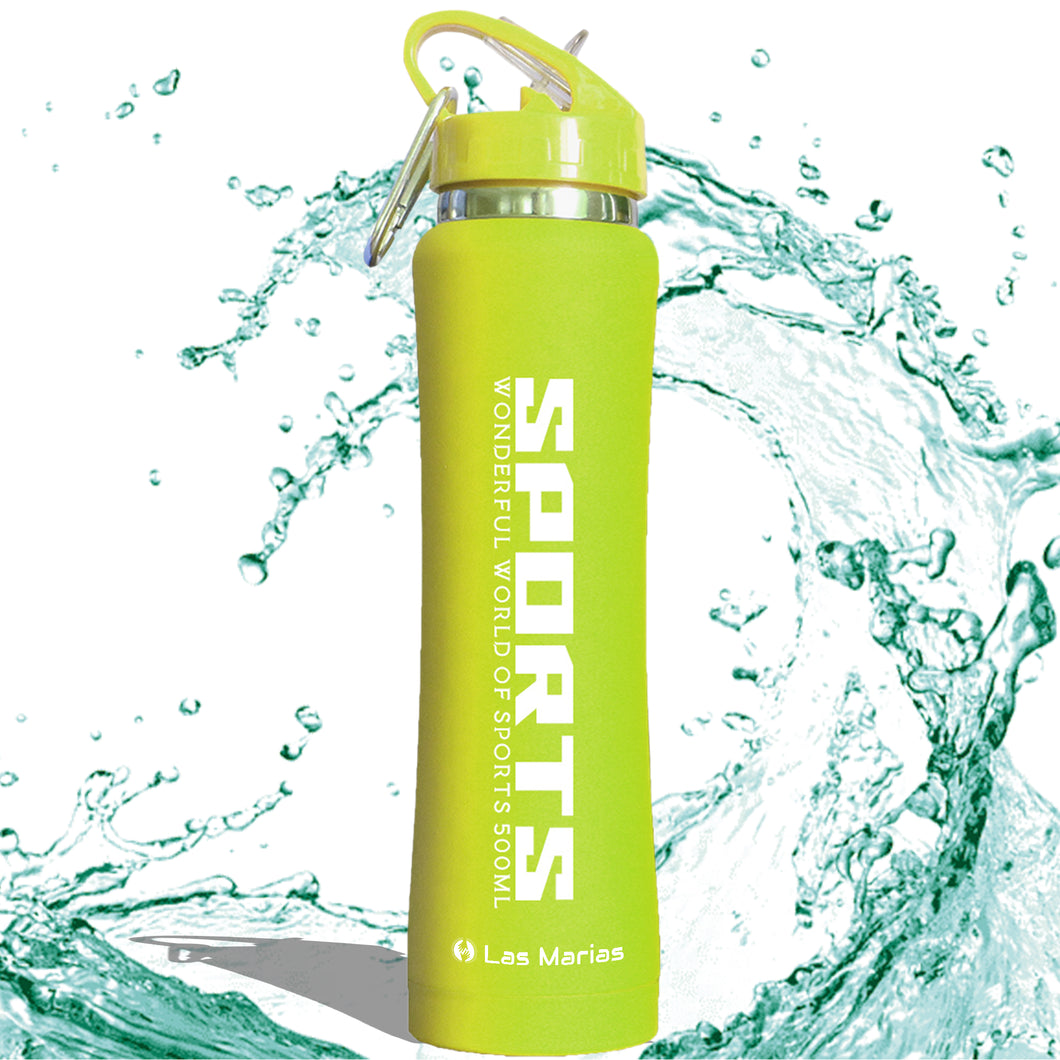 Sports Metal Water Bottle with Flip Straw Tip